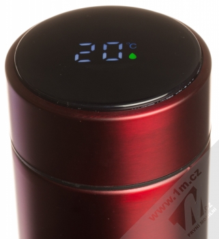 1Mcz Termoska s LED displejem 500ml burgundská červená (burgundy red) detail displeje