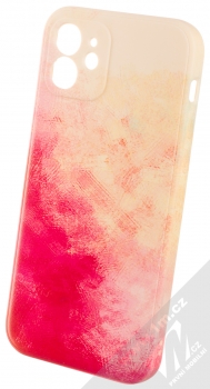 1Mcz Trendy Olejomalba Skinny TPU ochranný kryt pro Apple iPhone 12 béžová růžová (beige pink)