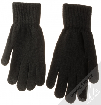 1Mcz Triangle Gloves dámské pletené rukavice pro kapacitní dotykový displej černá (black) samostatně zezadu