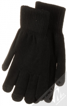 1Mcz Triangle Gloves dámské pletené rukavice pro kapacitní dotykový displej černá (black) zezadu