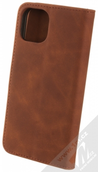 1Mcz Velvet Book flipové pouzdro pro Apple iPhone 13 hnědá (brown) zezadu
