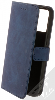 1Mcz Velvet Book flipové pouzdro pro Apple iPhone 14 Pro Max tmavě modrá (dark blue)