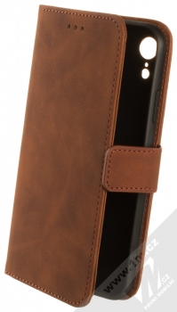 1Mcz Velvet Book flipové pouzdro pro Apple iPhone XR hnědá (brown)