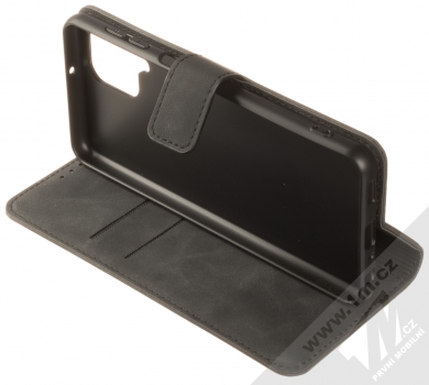 1Mcz Velvet Book flipové pouzdro pro Samsung Galaxy A22 černá (black) stojánek
