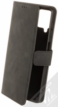 1Mcz Velvet Book flipové pouzdro pro Samsung Galaxy A22, Galaxy M22, Galaxy M32 černá (black)