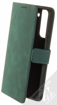 1Mcz Velvet Book flipové pouzdro pro Samsung Galaxy S22 Plus 5G tmavě zelená (dark green)