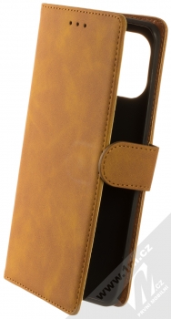 1Mcz Velvety Marten Book flipové pouzdro pro Xiaomi Mi 11 okrově hnědá (ochre brown)