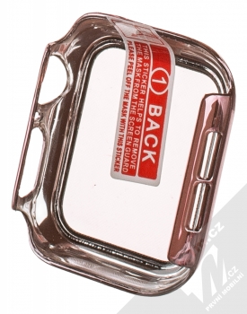 1Mcz Watch Cover Glass ochranný kryt s tvrzeným sklem pro Apple Watch 40mm růžová (pink) zezadu
