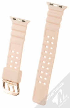 1Mcz Waves silikonový řemínek pro Apple Watch 38mm, Watch 40mm, Watch 41mm světle růžová (powder pink) zezadu