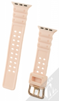 1Mcz Waves silikonový řemínek pro Apple Watch 38mm, Watch 40mm, Watch 41mm světle růžová (powder pink)