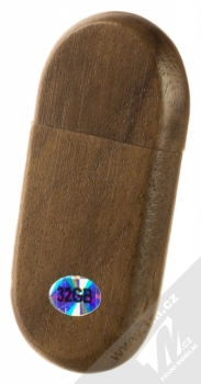 1Mcz Wooden Data Briefcase 32GB USB 2.0 Flash disk ve dřevě a dřevěném kufříku ořechově hnědá (walnut brown) flash disk zepředu