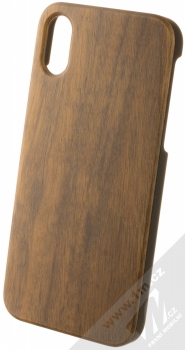 1Mcz WoodPlate ochranný kryt pro Apple iPhone X, iPhone XS ořechově hnědá (walnut brown)