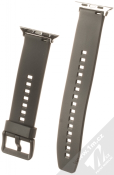 1Mcz Ypsilon silikonový řemínek pro Apple Watch 42mm, Watch 44mm, Watch 45mm černá (black) zezadu