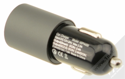 4smarts Rapid nabíječka do auta s 2x USB výstupem 2.4A a technologií Qualcomm Quick Charge 2.0 pro mobilní telefon, mobil, smartphone šedá (matt grey) zezadu