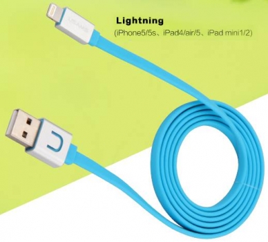 USAMS UC Brilliant plochý USB kabel s Apple Lightning konektorem kabel