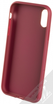 Adidas 3-Stripes Suede Snap Case ochranný kryt pro Apple iPhone XR (CL2350) tmavě červená zlatá (collegiate burgundy zepředu