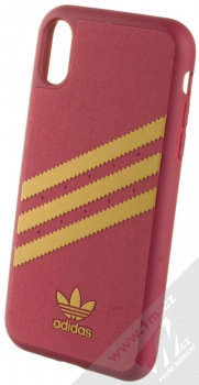 Adidas 3-Stripes Suede Snap Case ochranný kryt pro Apple iPhone XR (CL2350) tmavě červená zlatá (collegiate burgundy