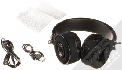 Aligator AH01 Bluetooth stereo sluchátka celá černá (all black) balení