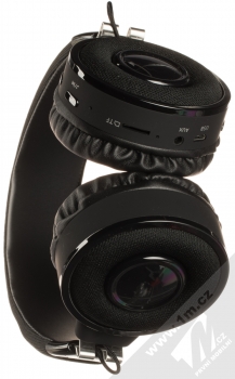 Aligator AH01 Bluetooth stereo sluchátka celá černá (all black) zezdola - ovládání a výstupy