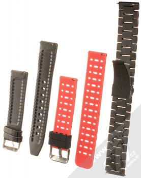 Aligator Watch Pro chytré hodinky černá (black) všechny varianty pásků zezadu