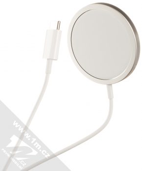 Apple A2140 MagSafe Charger originální bezdrátová nabíječka pro Apple iPhone a Apple Watch (MHXH3ZM/A) bílá (white)
