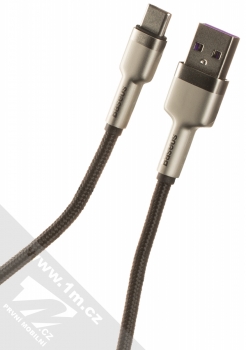 Baseus Cafule Metal Cable 66W opletený USB kabel s USB Type-C konektorem (CAKF000101) stříbrná černá (silver black)