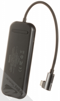 Baseus Multifunkční HUB s USB Type-C konektorem, 1xUSB Type-C, 1xRJ45, 3xUSB a 1xHDMI 4K výstupy (CAHUB-DZ0G) tmavě šedá (dark gray) zezadu