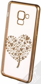 Beeyo Hearts Tree pokovený ochranný kryt pro Samsung Galaxy A8 (2018) zlatá průhledná (gold transparent)
