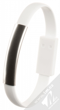 Blue Star Bracelet malý USB kabel s microUSB konektorem ve formě náramku na ruku bílá (white) narámek
