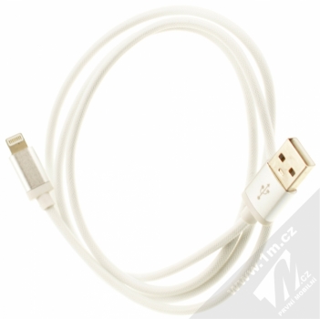 Blue Star Metal kovově opletený USB kabel s Lightning konektorem pro Apple iPhone, iPad, iPod bílá (white) balení