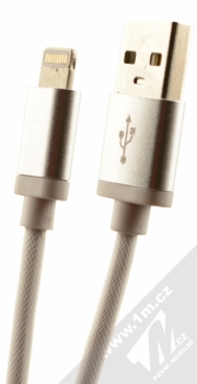 Blue Star Metal kovově opletený USB kabel s Lightning konektorem pro Apple iPhone, iPad, iPod bílá (white)