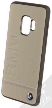 BMW Signature Real Leather kožený ochranný kryt pro Samsung Galaxy S9 (BMHCS9LLST) šedá (taupe)