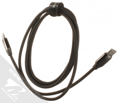BMX Sequins Cable opletený USB Type-C kabel délky 120cm s Apple Lightning konektorem (CATLLP-A01) celočerná (all black) komplet