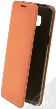 Bugatti Parigi Full Grain Leather Booklet Case flipové pouzdro z pravé kůže pro Samsung Galaxy S8 Plus hnědá (cognac)