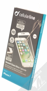 CellularLine Second Glass Ultra Capsule ochranné tvrzené sklo na kompletní displej pro Apple iPhone 7 bílá (white) krabička