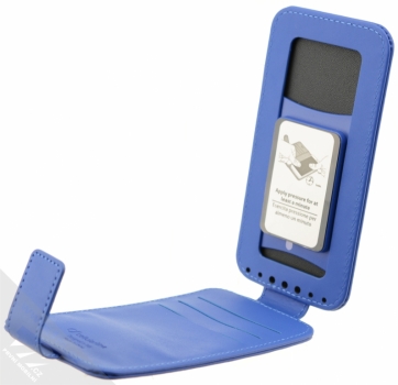 CellularLine Flap Uni Agenda 2XL univerzální flipové pouzdro pro mobilní telefon, mobil, smartphone modrá (blue) otevřené