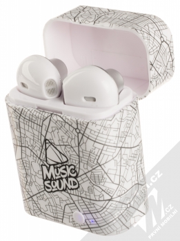 Cellularline Music Sound TWS1 Bluetooth Earphones stereo sluchátka bílá stříbrná (white silver) nabíjecí pouzdro se sluchátky