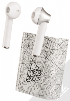 Cellularline Music Sound TWS1 Bluetooth Earphones stereo sluchátka bílá stříbrná (white silver)