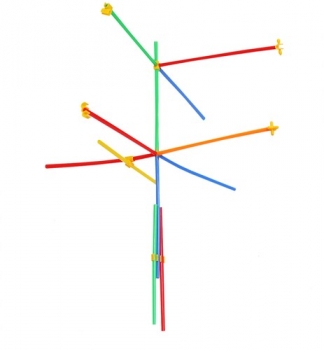 1Mcz Dětská kreativní konstrukční stavebnice ze slámek, brček, 408ks vícebarevné (multicolor)