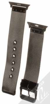 Dahase Milanese Buckle pásek z leštěného kovu na zápěstí pro Apple Watch 38mm černá (black) zezadu