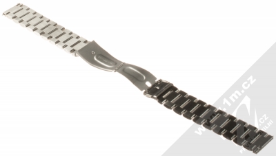 Dahase Stainless Steel Wristband pásek z leštěného kovu na zápěstí pro Xiaomi Amazfit Bip stříbrná (silver) rozepnuté zezadu