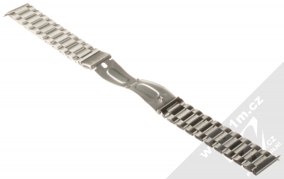 Dahase Stainless Steel Wristband pásek z leštěného kovu na zápěstí pro Xiaomi Amazfit Bip stříbrná (silver) rozepnuté