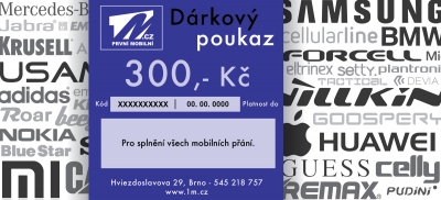 Dárkový poukaz 1M.cz na částku 300,- Kč detail