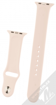 Devia Deluxe Sport Band silikonový pásek na zápěstí pro Apple Watch 42mm, Watch 44mm světle růžová (pink sand) zezadu