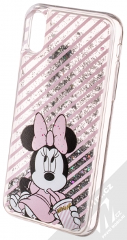 Disney Sand Minnie Mouse 017 ochranný kryt s přesýpacím efektem třpytek s motivem pro Apple iPhone X, iPhone XS průhledná stříbrná (transparent silver) animace 4