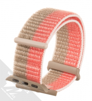 Dux Ducis Sport Watch Band textilní řemínek pro Apple Watch 38mm, Watch 40mm, Watch 41mm béžová růžová (pomelo pink)