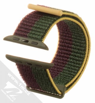 Dux Ducis Sport Watch Band textilní řemínek pro Apple Watch 42mm, Watch 44mm, Watch 45mm, Watch Ultra 49mm tmavě červená tmavě zelená (cherry green)