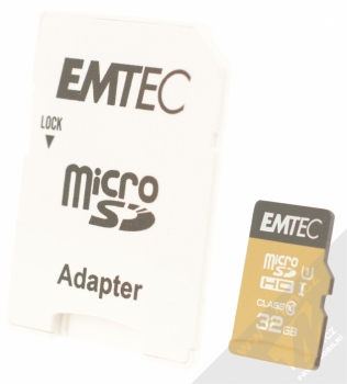 Emtec microSDHC 32GB Gold Plus Memory Class 10 (U1) paměťová karta a SD adaptér zlatá (gold)