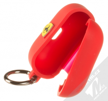Ferrari AirPods Scuderia Silicone Case silikonové pouzdro pro sluchátka Apple AirPods Pro (FEACAPSILGLRE) červená (red) otevřené