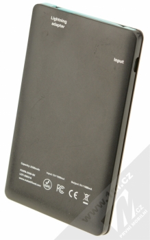 Fixed Super Slim PowerBank záložní zdroj 2500mAh pro mobilní telefon, mobil, smartphone, tablet černá (black) zezadu